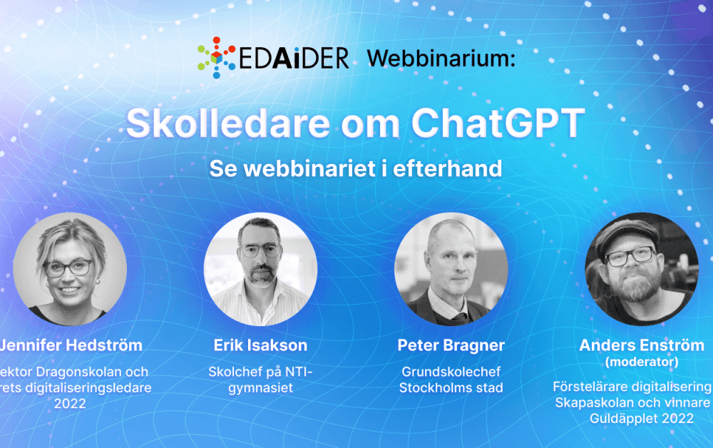 Skolledare om ChatGPT – se webbinariet